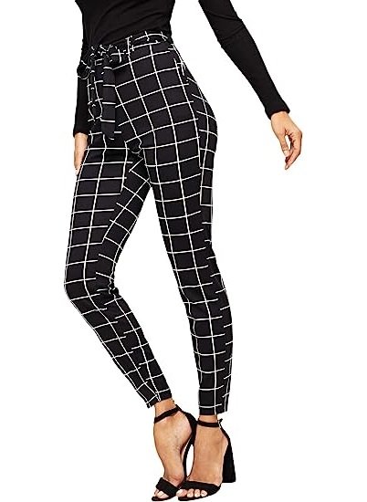 Women's Stretch Plaid Print Tight Fashion Leggings