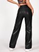 Women's Faux Leather Pants Straight Wide Leg Leather Pants