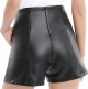 Womens High Waisted Faux Leather Shorts with Pockets Wide Leg Shorts