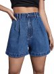 Women's High Waist Straight Shorts Casual Loose Denim Shorts
