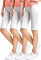 Women's ribbed waistband knee high solid color leggings -3 pack