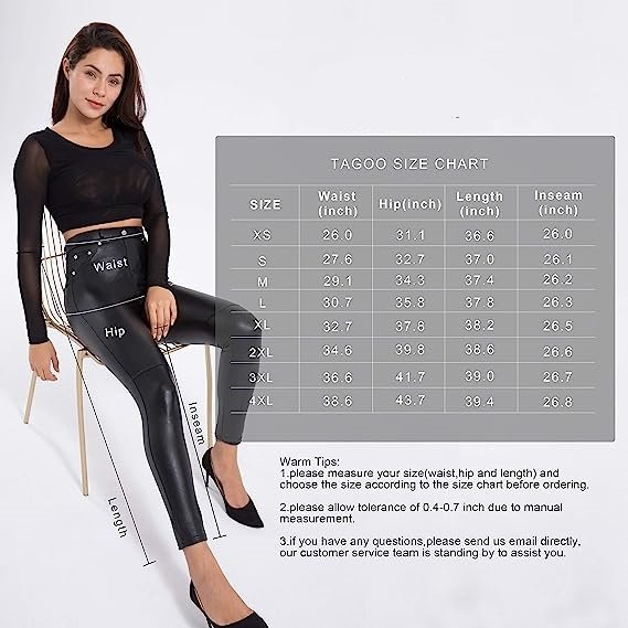 Women's imitation leather leggings High waist leather pants Elastic Leggings