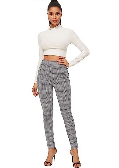 Women's Casual Skinny Leggings Stretchy High Waisted Work Pants