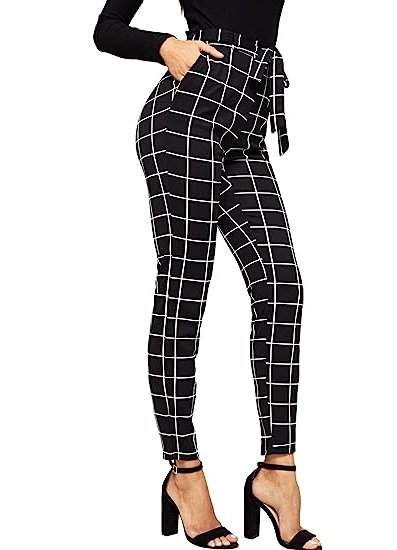 Women's Stretch Plaid Print Tight Fashion Leggings