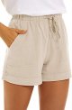 Women's Casual Cotton Shorts Drawstring Comfortable Elastic Waist Shorts