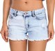 Women's Denim Shorts Low Waist Frayed Raw Hem Ripped Denim Shorts