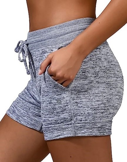 Soft Comfy Activewear Lounge Shorts with Pockets and Drawstring for Women