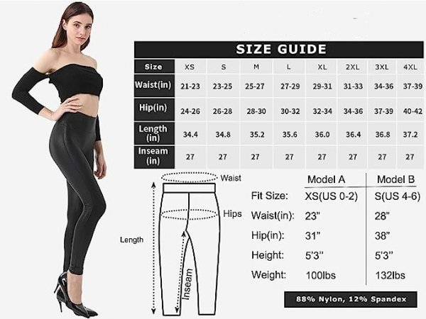 Womens Faux Leather Leggings Stretch High Waisted Pleather Pants