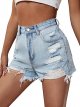 Women's tattered fashionable denim shorts